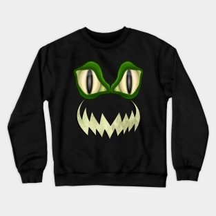 Halloween Gifts, Funny, Scary Monster Face Graphic Art Trick or Treat Fun Gifts Crewneck Sweatshirt